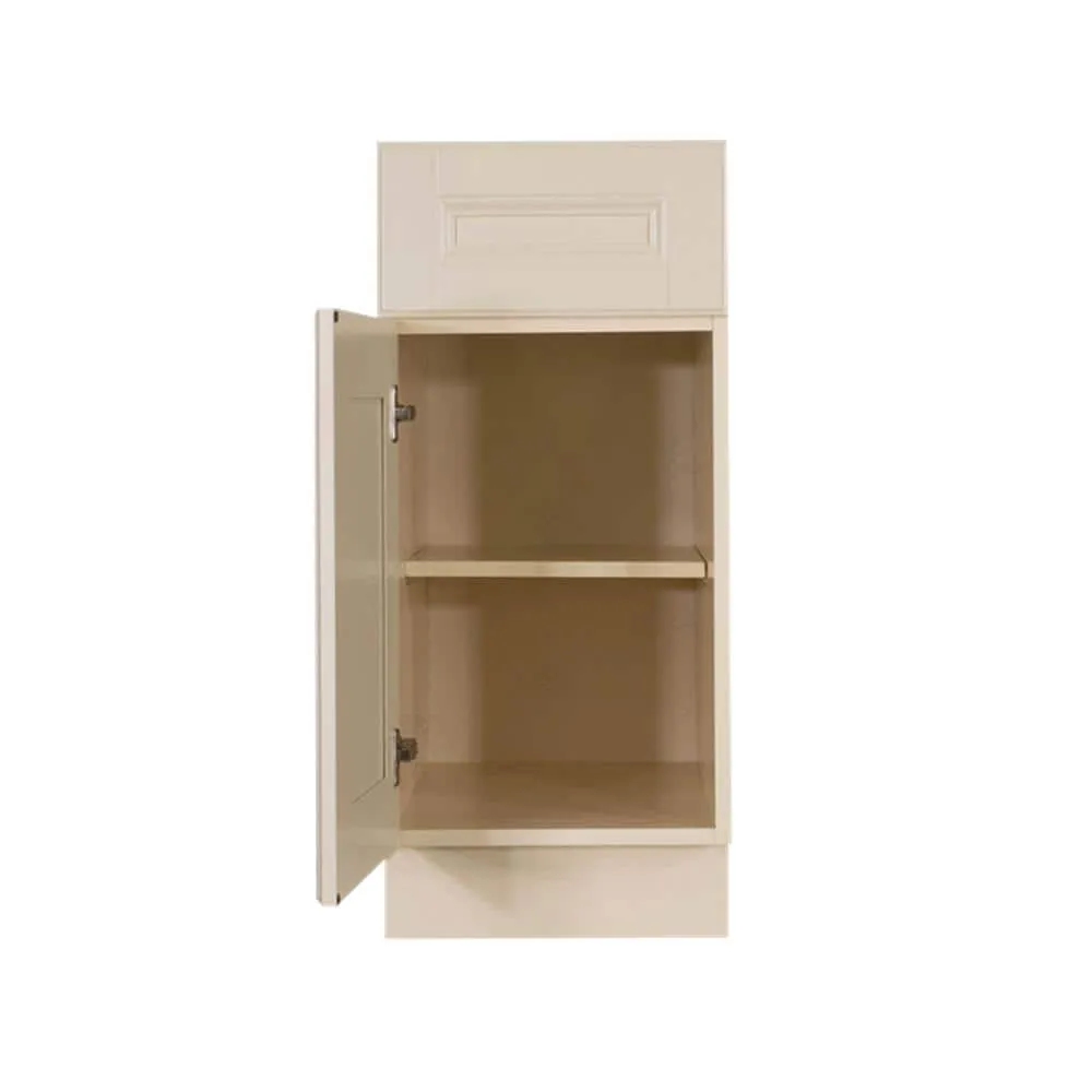 LIFEART CABINETRY Oxford Assembled 9 in. x 34.5 in. x 24 in. Base Cabinet with 1 Raised-Panel Door and 1 Drawer in Creamy White, photo 2 of 6