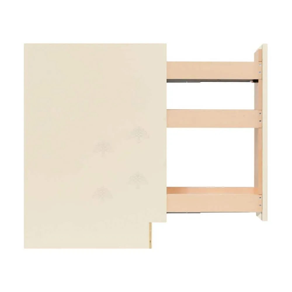 LIFEART CABINETRY Oxford Assembled 6 in. x 34.5 in. x 24 in. Base Spice Drawer Cabinet with Raised-Panel Door Style in Creamy White, photo 3 of 5