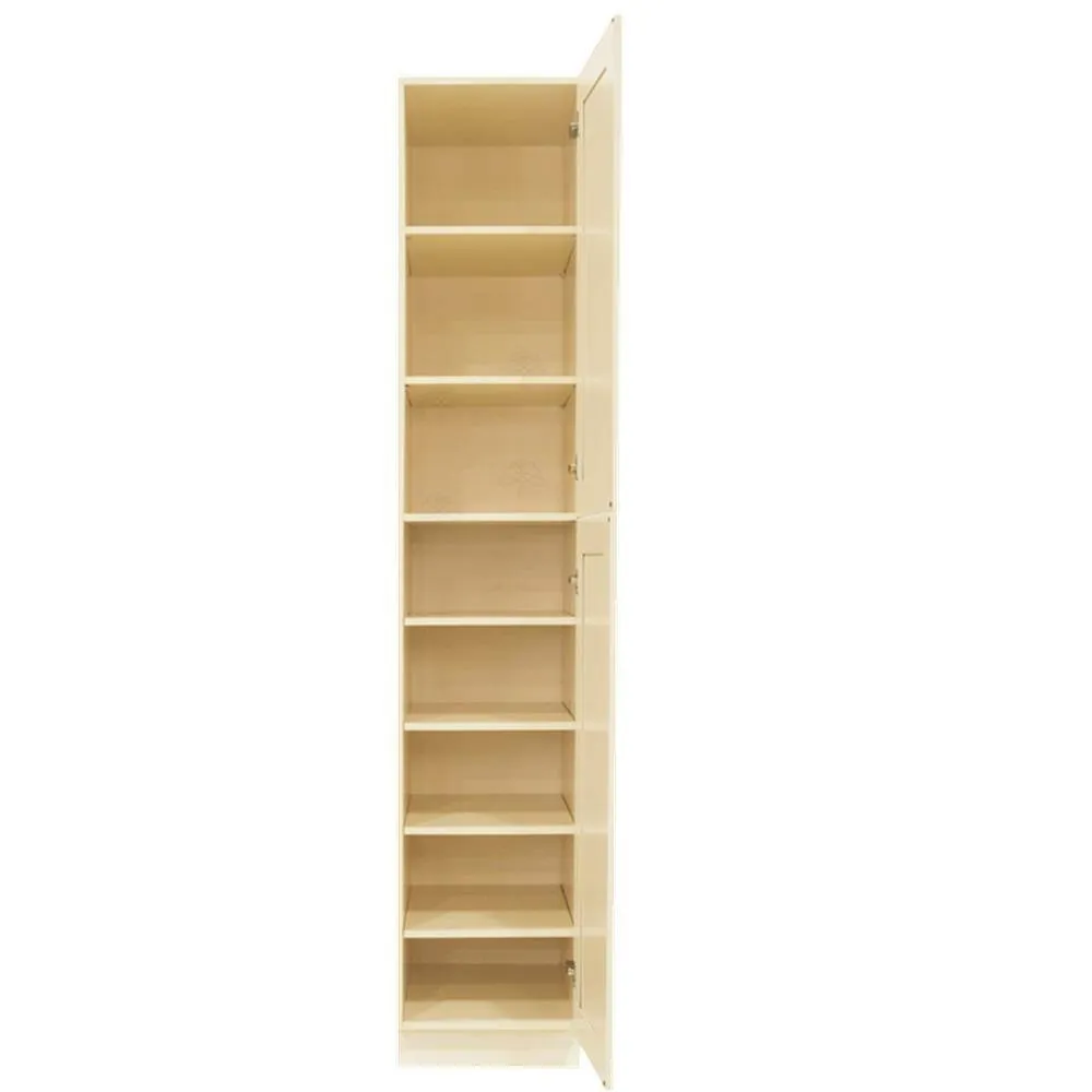 LIFEART CABINETRY Oxford Creamy White Plywood Raised Panel Stock Assembled Tall Pantry Kitchen Cabinet (18 in. W x 96 in. H x 24 in. D), photo 3 of 8