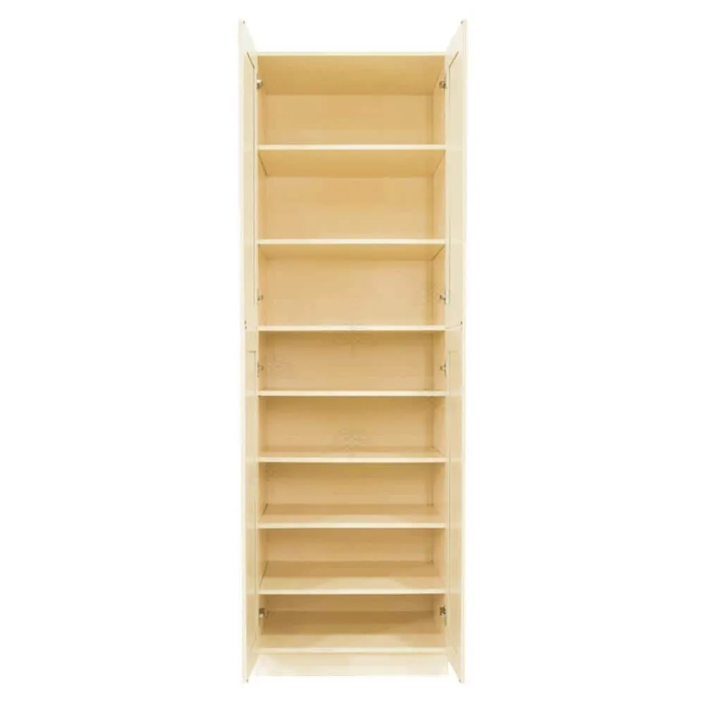 LIFEART CABINETRY Oxford Creamy White Plywood Raised Panel Stock Assembled Tall Pantry Kitchen Cabinet (30 in. W x 90 in. H x 24 in. D), photo 2 of 7