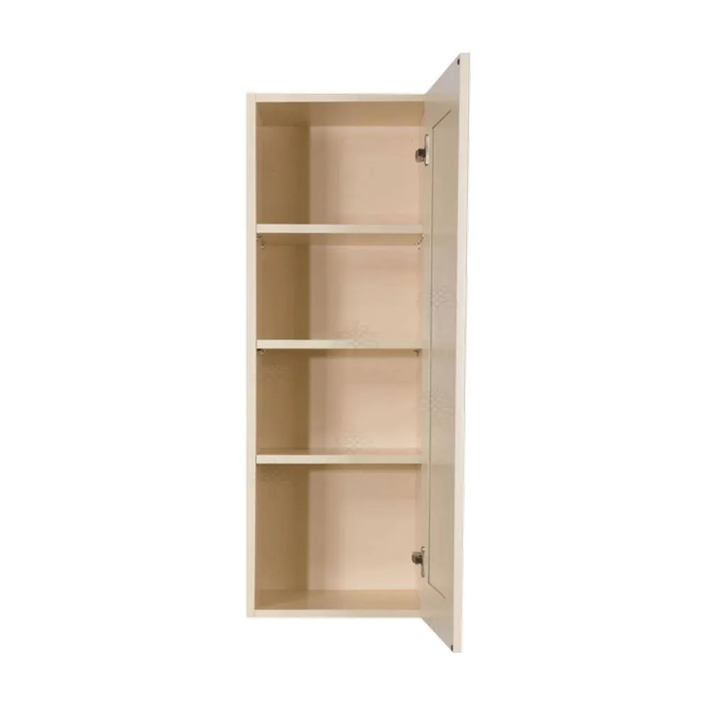 LIFEART CABINETRY Oxford Assembled 15 in. x 42 in. x 12 in. Wall Cabinet with 1 Raised-Panel Door 3 Shelves in Creamy White, photo 3 of 7