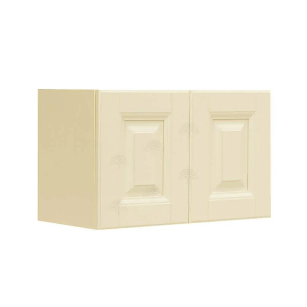 LIFEART CABINETRY Oxford Assembled 24 in. x 18 in. x 12 in. Wall Cabinet with 2 Raised-Panel Doors no Shelf in Creamy White, photo 3 of 7