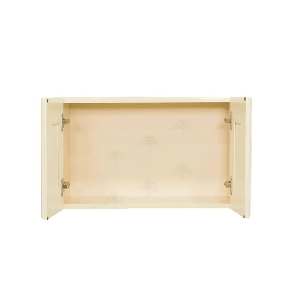 LIFEART CABINETRY Oxford Assembled 24 in. x 18 in. x 12 in. Wall Cabinet with 2 Raised-Panel Doors no Shelf in Creamy White, photo 2 of 7