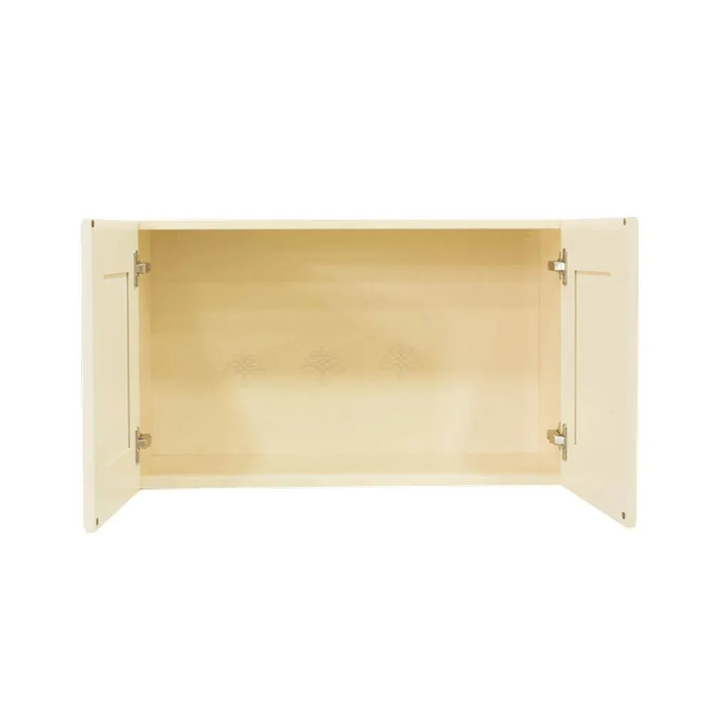 LIFEART CABINETRY Oxford Assembled 30 in. x 18 in. x 12 in. Wall Cabinet with 2 Raised-Panel Doors no Shelf in Creamy White, photo 2 of 7