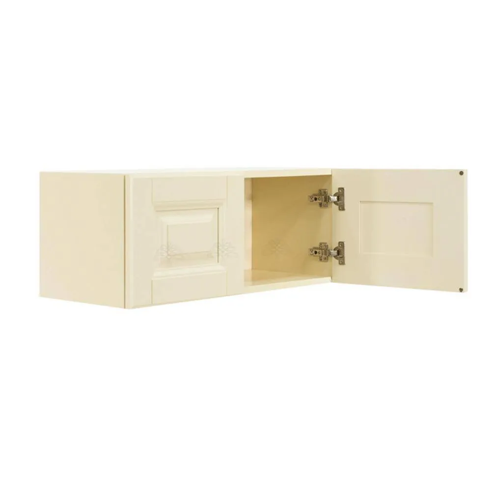 LIFEART CABINETRY Oxford Assembled 33 in. x 12 in. x 12 in. Wall Cabinet with 2 Raised-Panel Doors no Shelf in Creamy White, photo 4 of 8