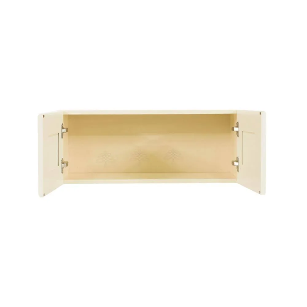 LIFEART CABINETRY Oxford Assembled 36 in. x 12 in. x 24 in. Wall Cabinet with 2 Raised-Panel Doors no Shelf in Creamy White, photo 3 of 8