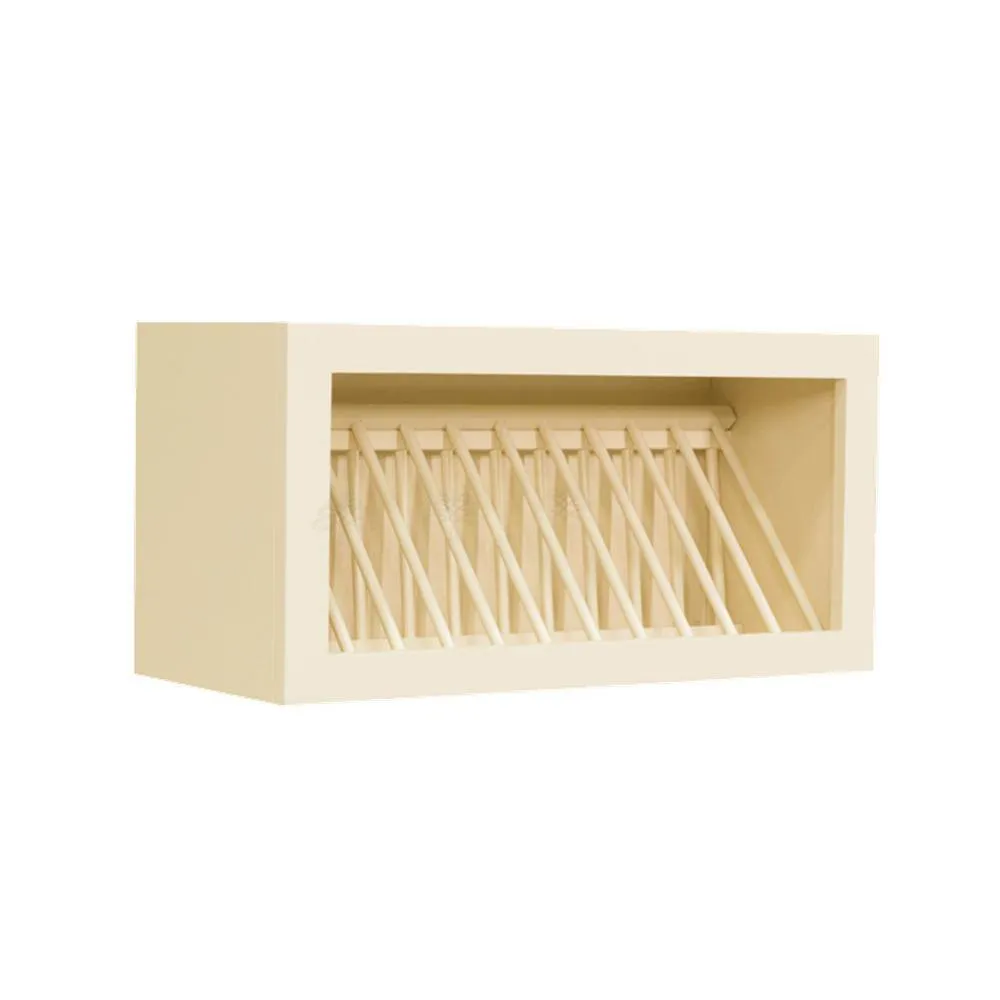 LIFEART CABINETRY Oxford Assembled 30 in. x 15 in. x 12 in. Wall Dish Holder Cabinet in Creamy White, photo 2 of 5