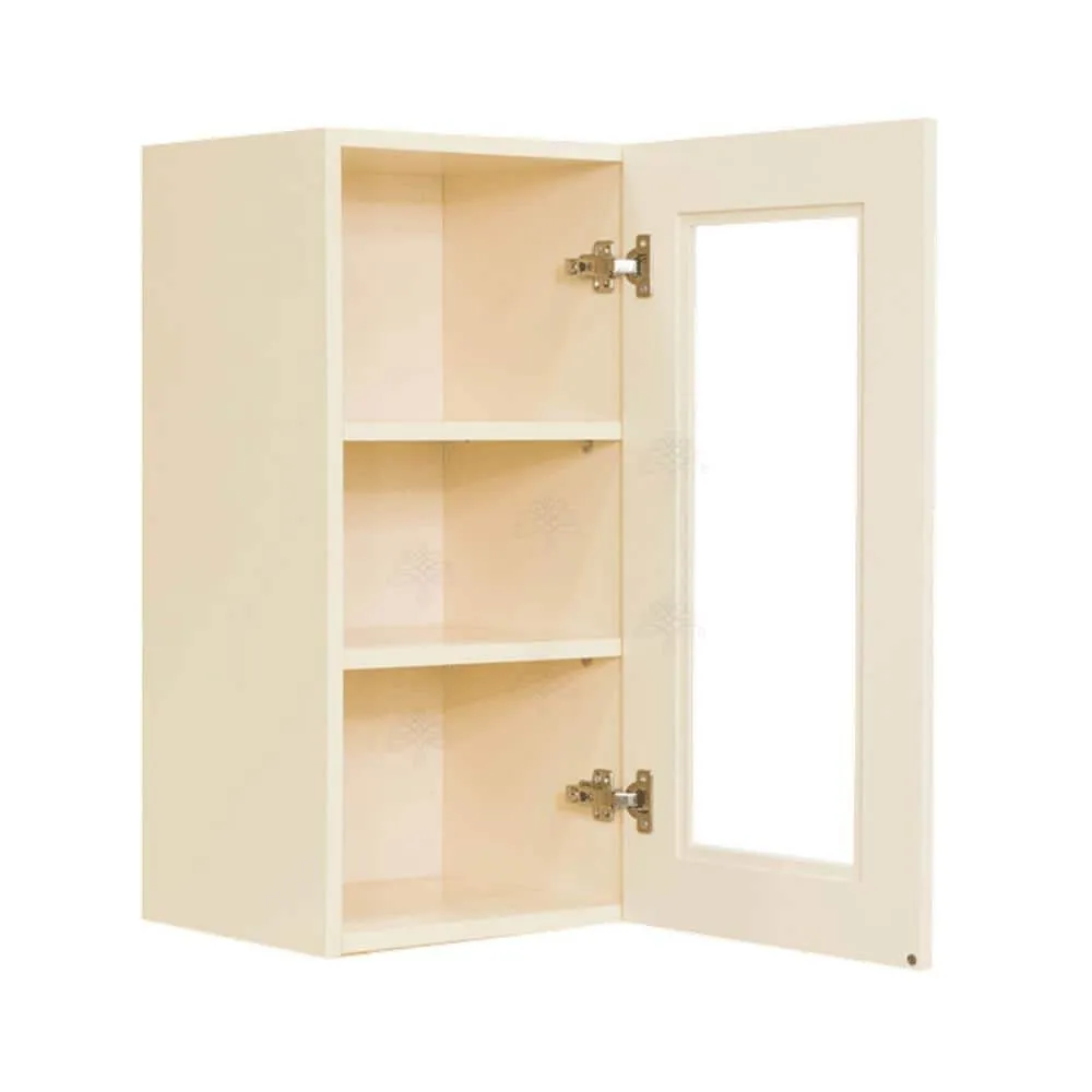 LIFEART CABINETRY Oxford Assembled 12 in. x 36 in. x 12 in. Wall Mullion Raised-Panel Door Cabinet with 2 Shelves in Creamy White, photo 2 of 6