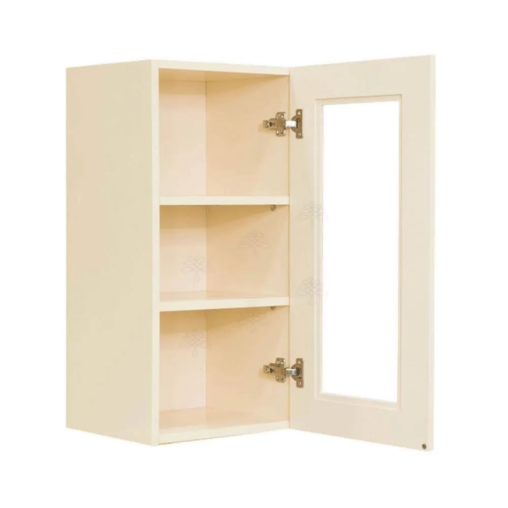LIFEART CABINETRY Oxford Assembled 18 in. x 36 in. x 12 in. Wall Mullion Raised-Panel Door Cabinet with 2 Shelves in Creamy White, photo 2 of 6