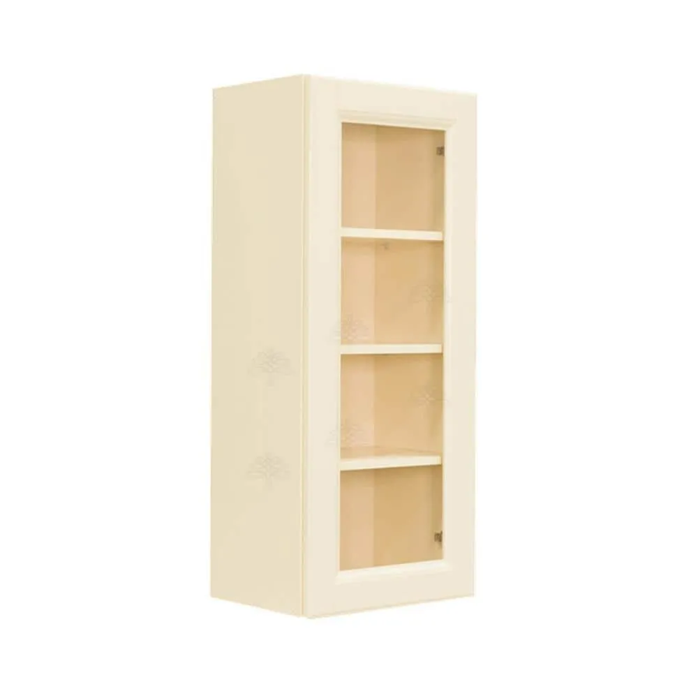 LIFEART CABINETRY Oxford Assembled 21 in. x 42 in. x 12 in. Wall Mullion Raised-Panel Door Cabinet with 3 Shelves in Creamy White, photo 3 of 6