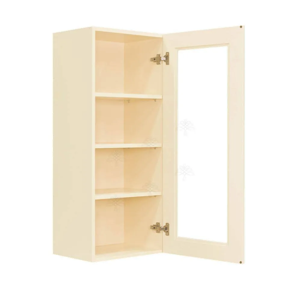LIFEART CABINETRY Oxford Assembled 21 in. x 42 in. x 12 in. Wall Mullion Raised-Panel Door Cabinet with 3 Shelves in Creamy White, photo 2 of 6