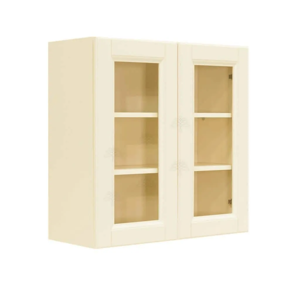 LIFEART CABINETRY Oxford Assembled 30 in. x 36 in. x 12 in. Wall Mullion Raised-Panel Door Cabinet with 2 Shelves in Creamy White, photo 4 of 7