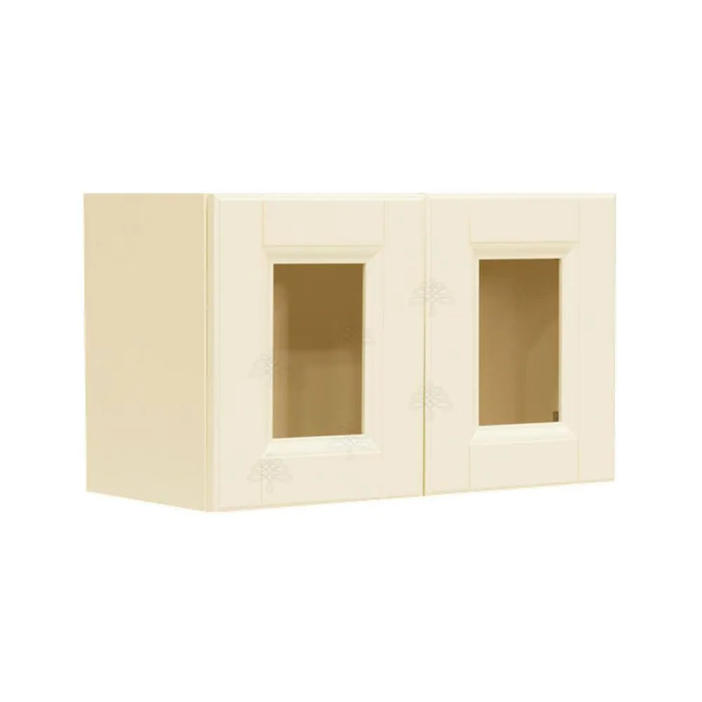 LIFEART CABINETRY Oxford Assembled 36 in. x 18 in. x 12 in. Wall Mullion Raised-Panel Door Cabinet with in Creamy White, photo 4 of 7
