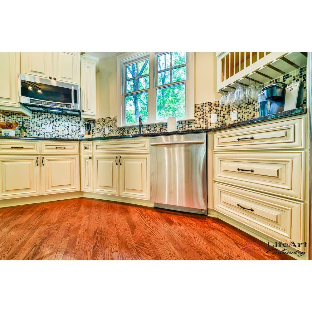LIFEART CABINETRY Princeton Assembled 33 in. x 34.5 in. x 24 in. Base Lazy Susan Cabinet in Creamy White, photo 7 of 9