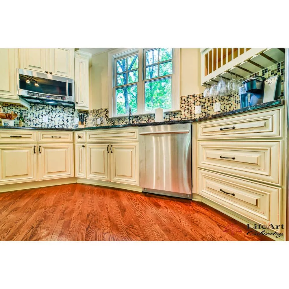 LIFEART CABINETRY Princeton Assembled 24 in. x 96 in. x 27 in. Tall Pantry with 4-Doors in Creamy White, photo 8 of 10