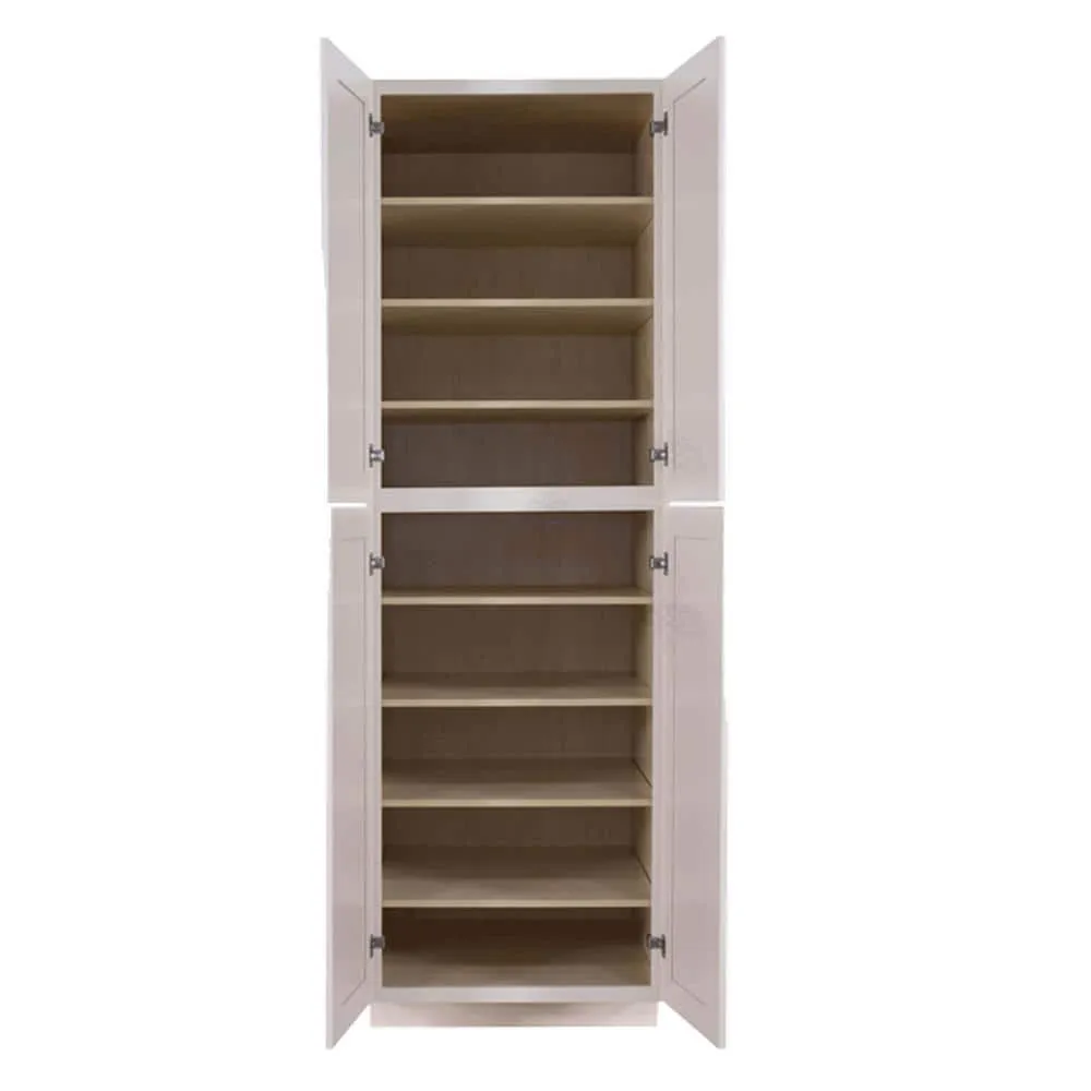 LIFEART CABINETRY Princeton Assembled 24 in. x 96 in. x 27 in. Tall Pantry with 4-Doors in Creamy White, photo 3 of 10