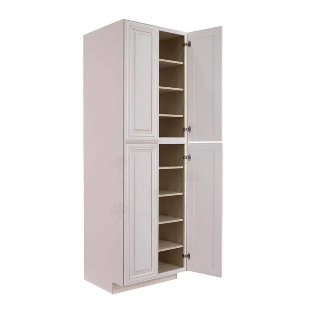 LIFEART CABINETRY Princeton Assembled 30 in. x 90 in. x 27 in. Tall Pantry with 4-Doors in Creamy White, photo 4 of 10