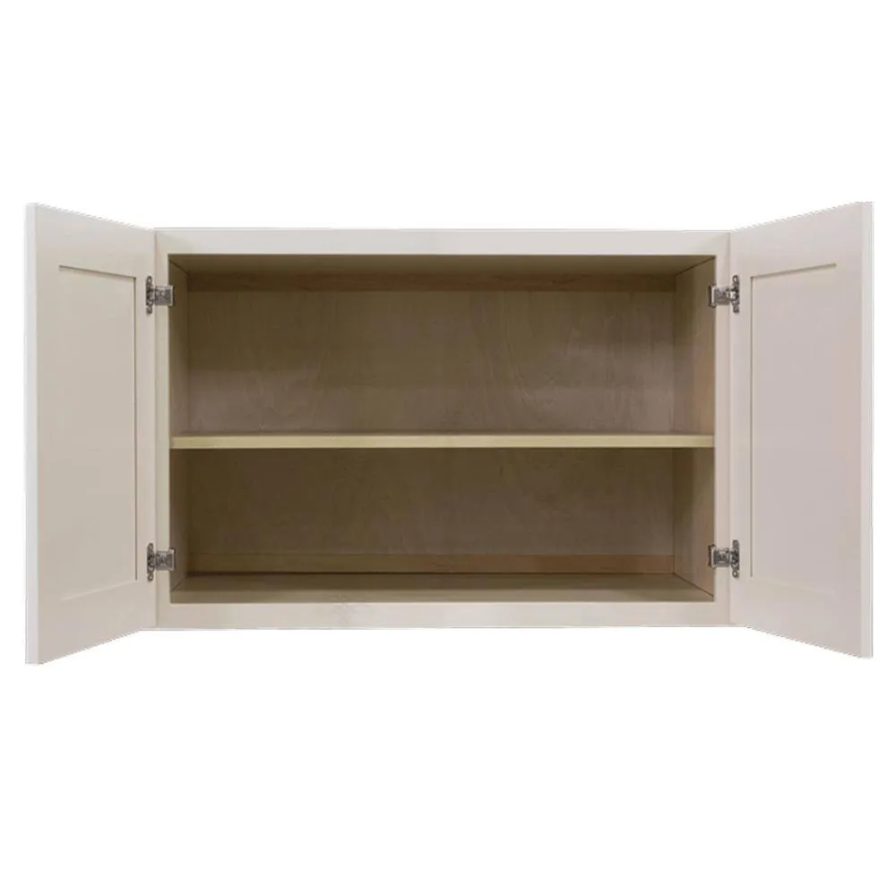 LIFEART CABINETRY Princeton Assembled 36 in. x 24 in. x 24 in. Wall Cabinet with 2 Doors 1 Shelf in Creamy White, photo 4 of 9