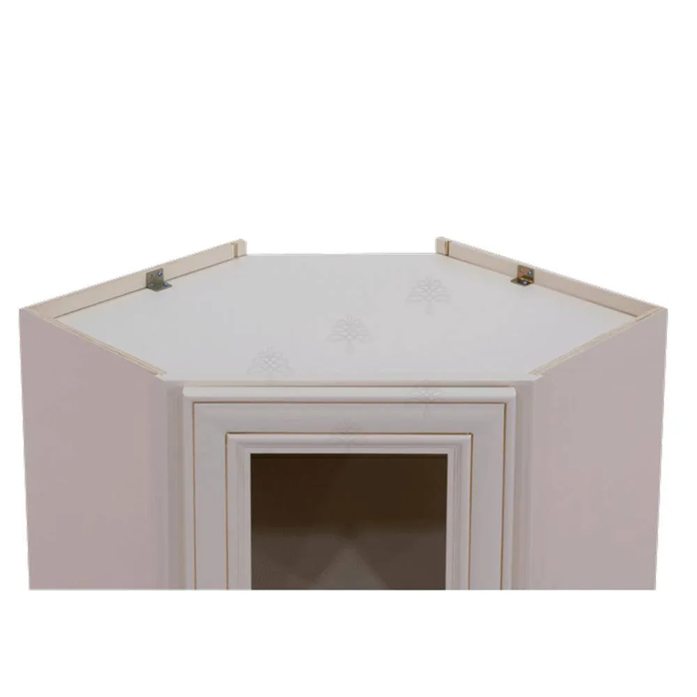 LIFEART CABINETRY Princeton Assembled 24 in. x 36 in. x 15 in. Wall Diagonal Mullion Door Cabinet with 2 Doors in Creamy White, photo 4 of 9