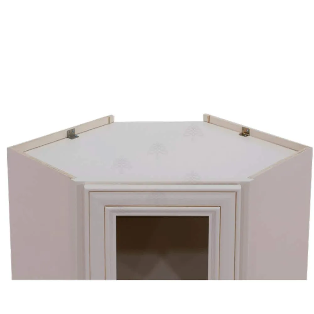 LIFEART CABINETRY Princeton Assembled 24 in. x 42 in. x 15 in. Wall Diagonal Mullion Door Cabinet with 2 Doors in Creamy White, photo 4 of 9