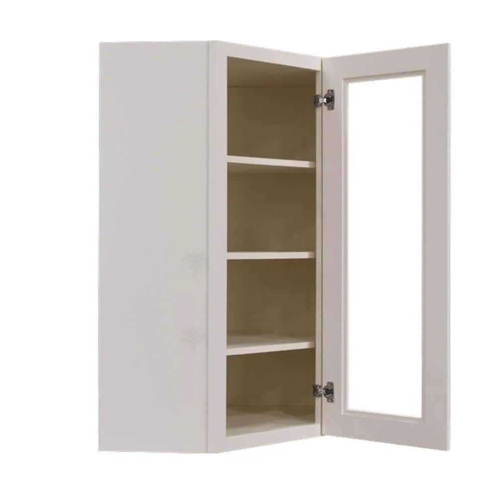 LIFEART CABINETRY Princeton Assembled 24 in. x 42 in. x 15 in. Wall Diagonal Mullion Door Cabinet with 2 Doors in Creamy White, photo 3 of 9