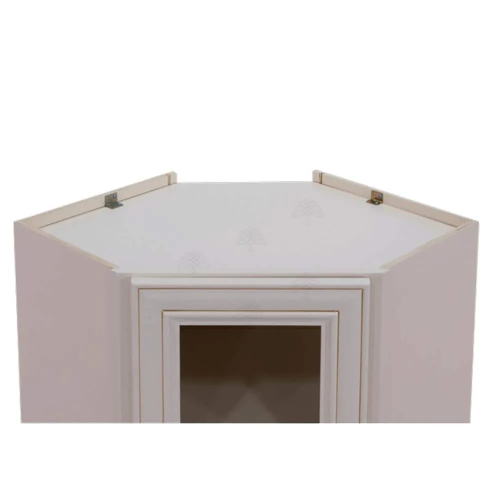 LIFEART CABINETRY Princeton Assembled 24 in. x 30 in. x 12 in. Wall Diagonal Mullion Door Cabinet with 2 Doors in Creamy White, photo 4 of 9