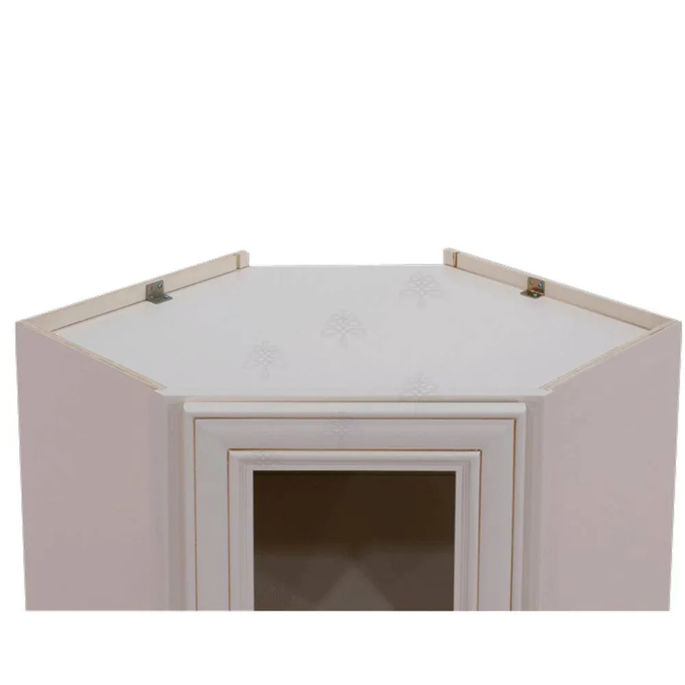 LIFEART CABINETRY Princeton Assembled 24 in. x 42 in. x 12 in. Wall Diagonal Mullion Door Cabinet with 2 Doors in Creamy White, photo 4 of 9