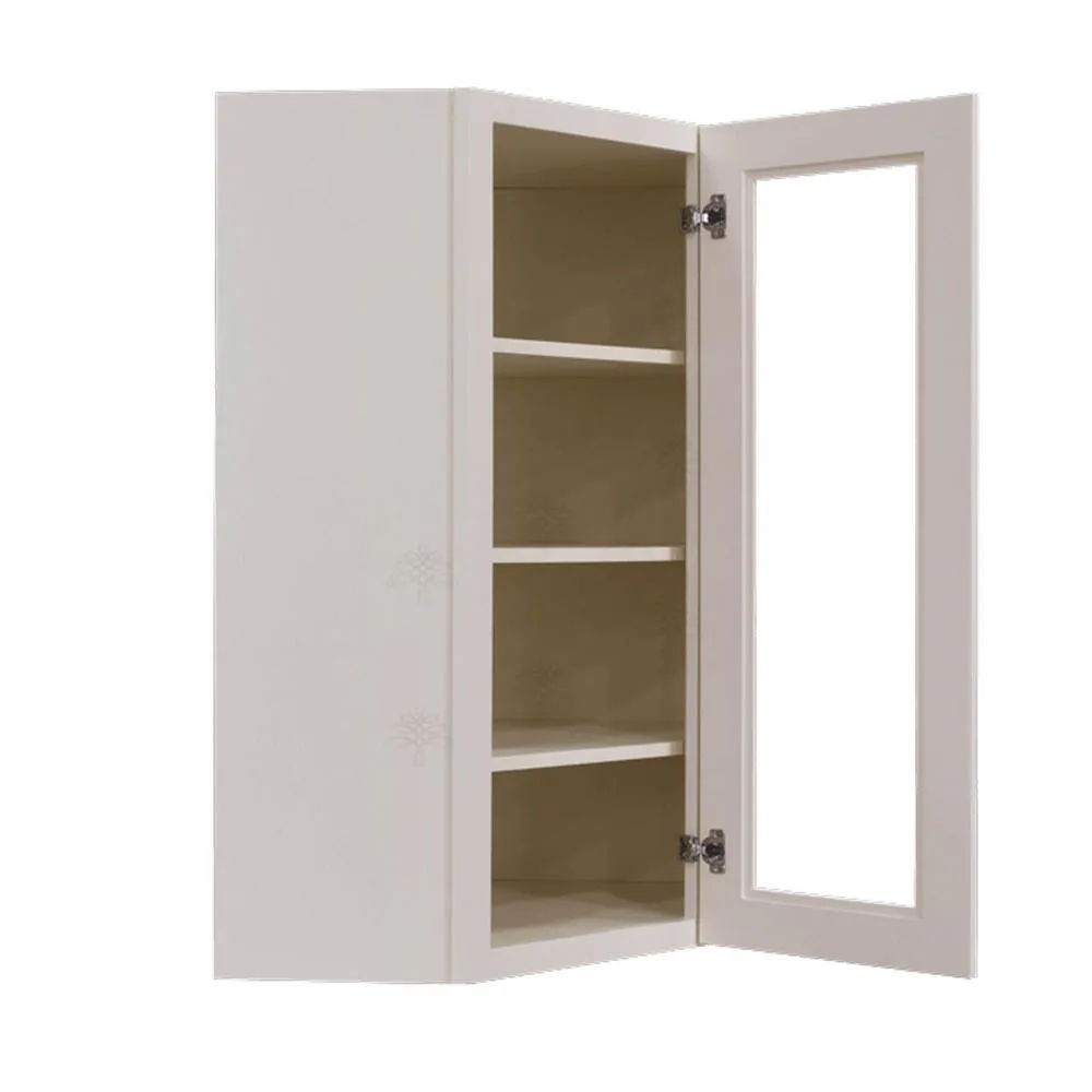 LIFEART CABINETRY Princeton Assembled 24 in. x 42 in. x 12 in. Wall Diagonal Mullion Door Cabinet with 2 Doors in Creamy White, photo 3 of 9