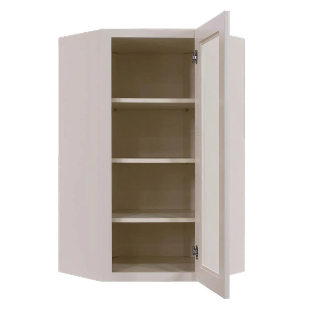 LIFEART CABINETRY Princeton Assembled 24 in. x 42 in. x 12 in. Wall Diagonal Mullion Door Cabinet with 2 Doors in Creamy White, photo 2 of 9