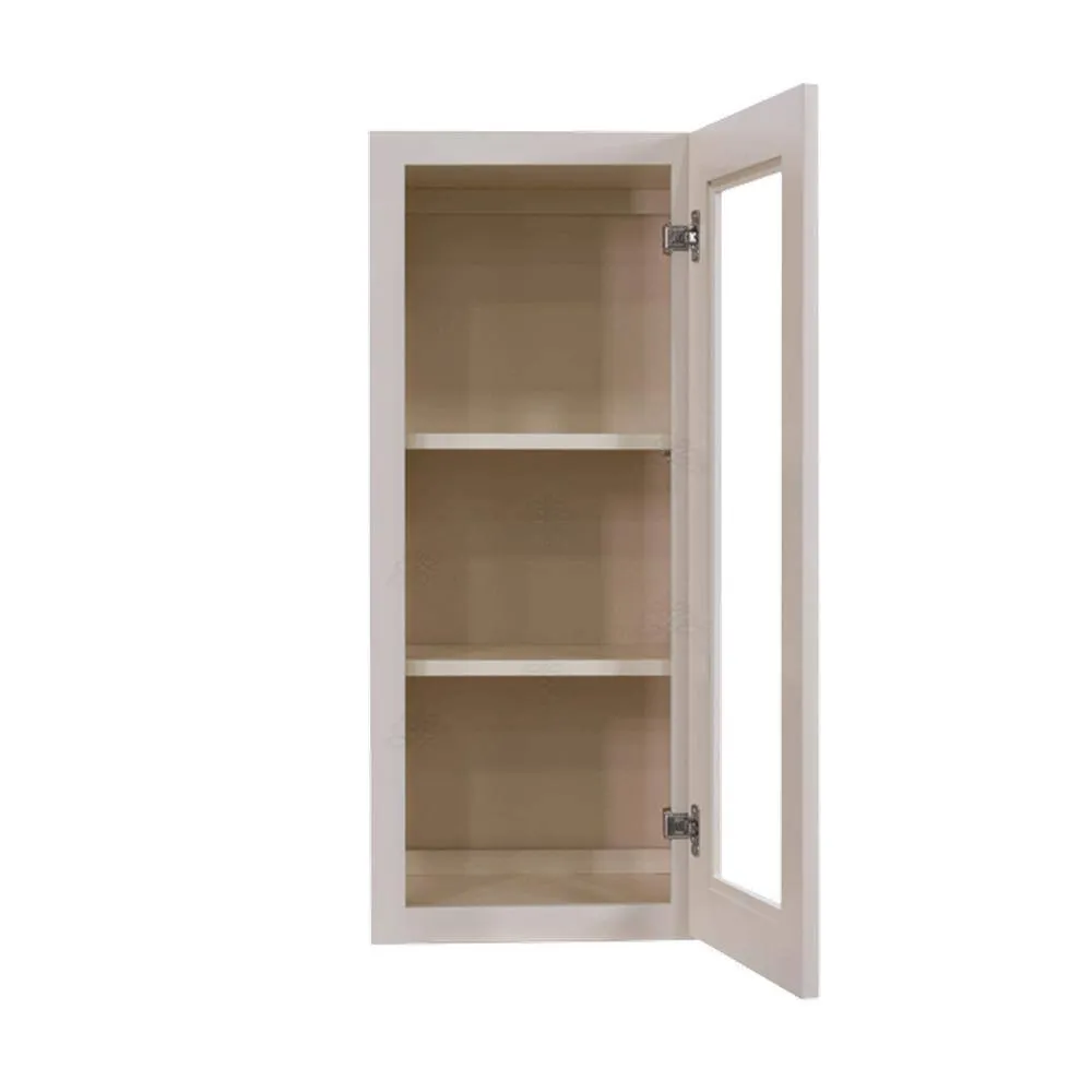 LIFEART CABINETRY Princeton Assembled 12 in. x 30 in. x 12 in. Wall Mullion Door Cabinet with 1 Door 2 Shelves in Creamy White Glazed, photo 3 of 9
