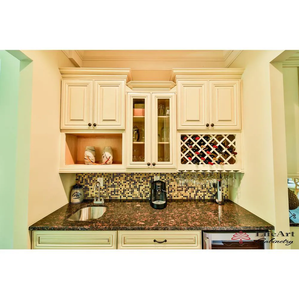 LIFEART CABINETRY Princeton Assembled 12 in. x 30 in. x 12 in. Wall Mullion Door Cabinet with 1 Door 2 Shelves in Creamy White Glazed, photo 7 of 9