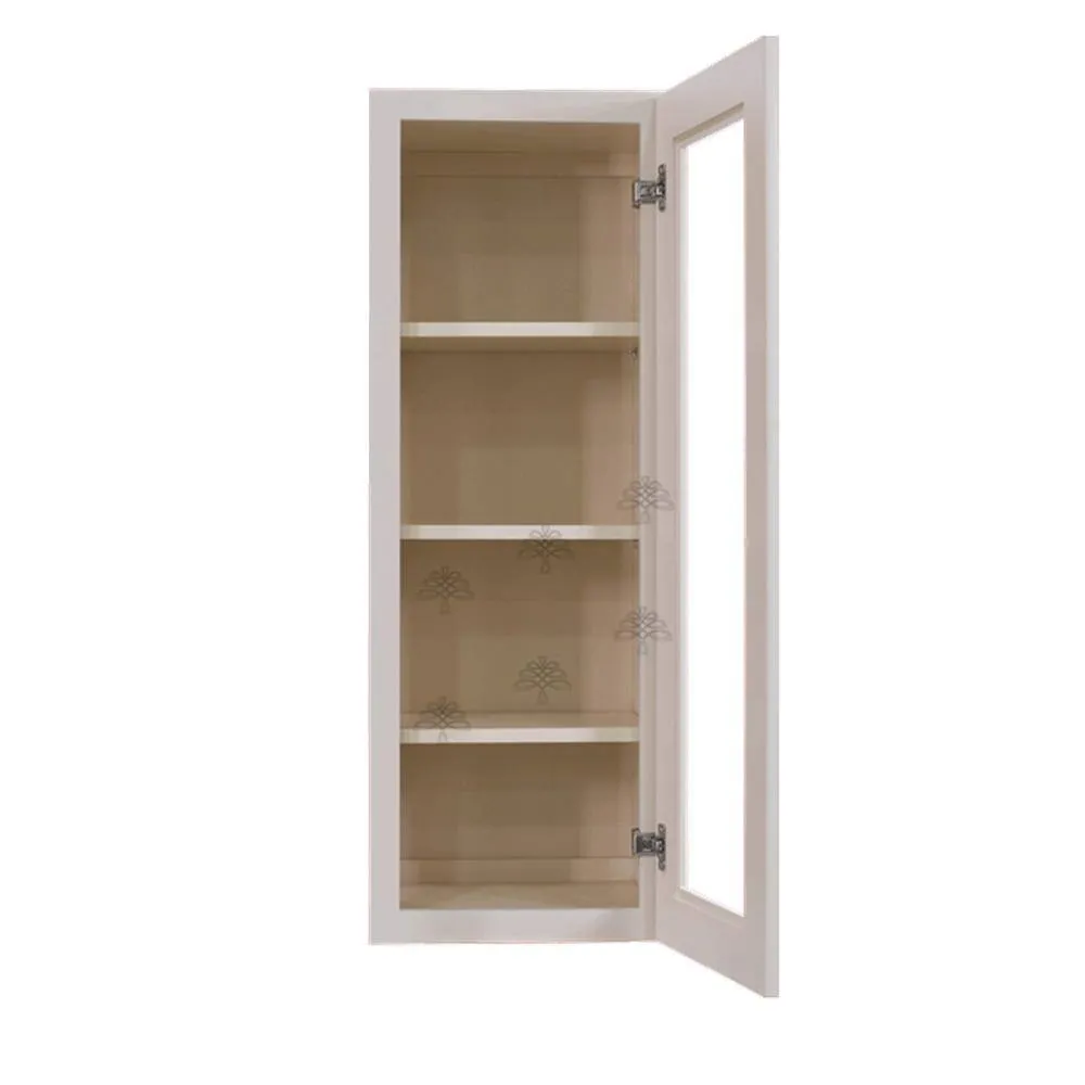 LIFEART CABINETRY Princeton Assembled 12 in. x 42 in. x 12 in. Wall Mullion Door Cabinet with 1 Door 3 Shelves in Creamy White Glazed, photo 2 of 8