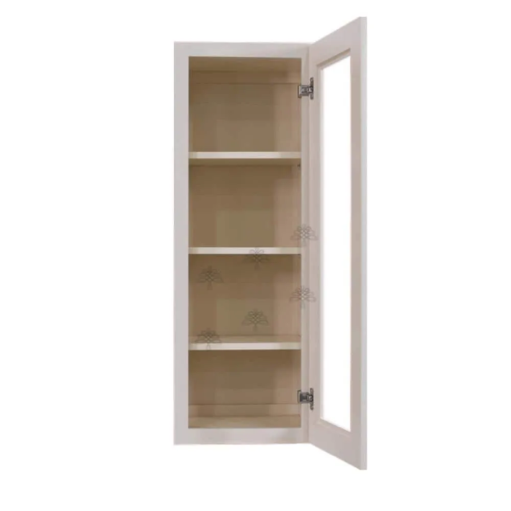 LIFEART CABINETRY Princeton Assembled 15 in. x 42 in. x 12 in. Wall Mullion Door Cabinet with 1 Door 3 Shelves in Creamy White Glazed, photo 2 of 8
