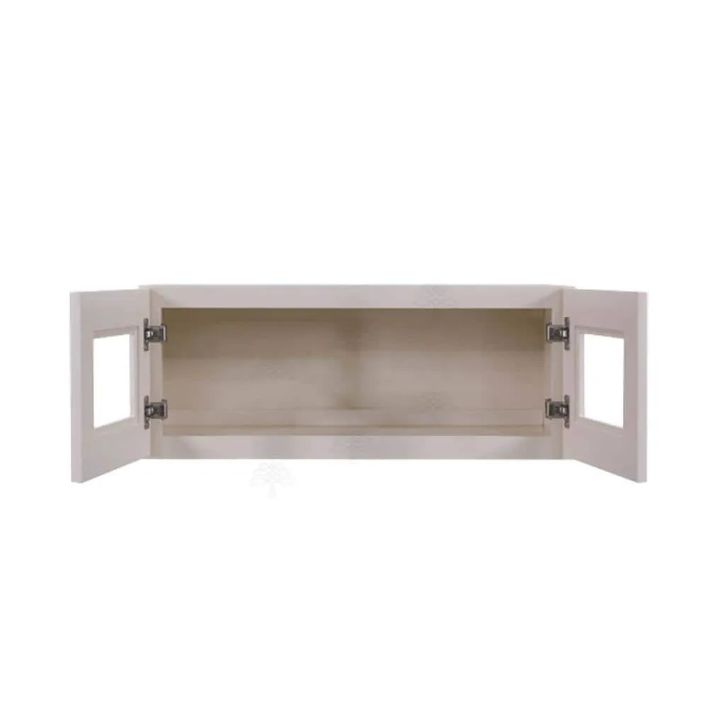 LIFEART CABINETRY Princeton Assembled 30 in. x 15 in. x 12 in. Wall Mullion Door Cabinet with 2 Doors in Creamy White Glazed, photo 2 of 8
