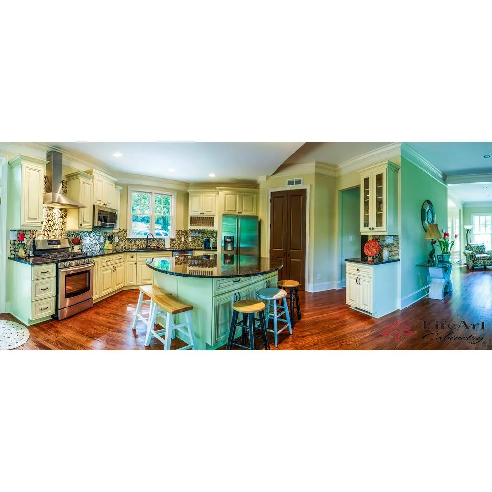 LIFEART CABINETRY Princeton Assembled 30 in. x 36 in. x 12 in. Wall Mullion Door Cabinet with 2 Doors 2 Shelves in Creamy White Glazed, photo 8 of 8