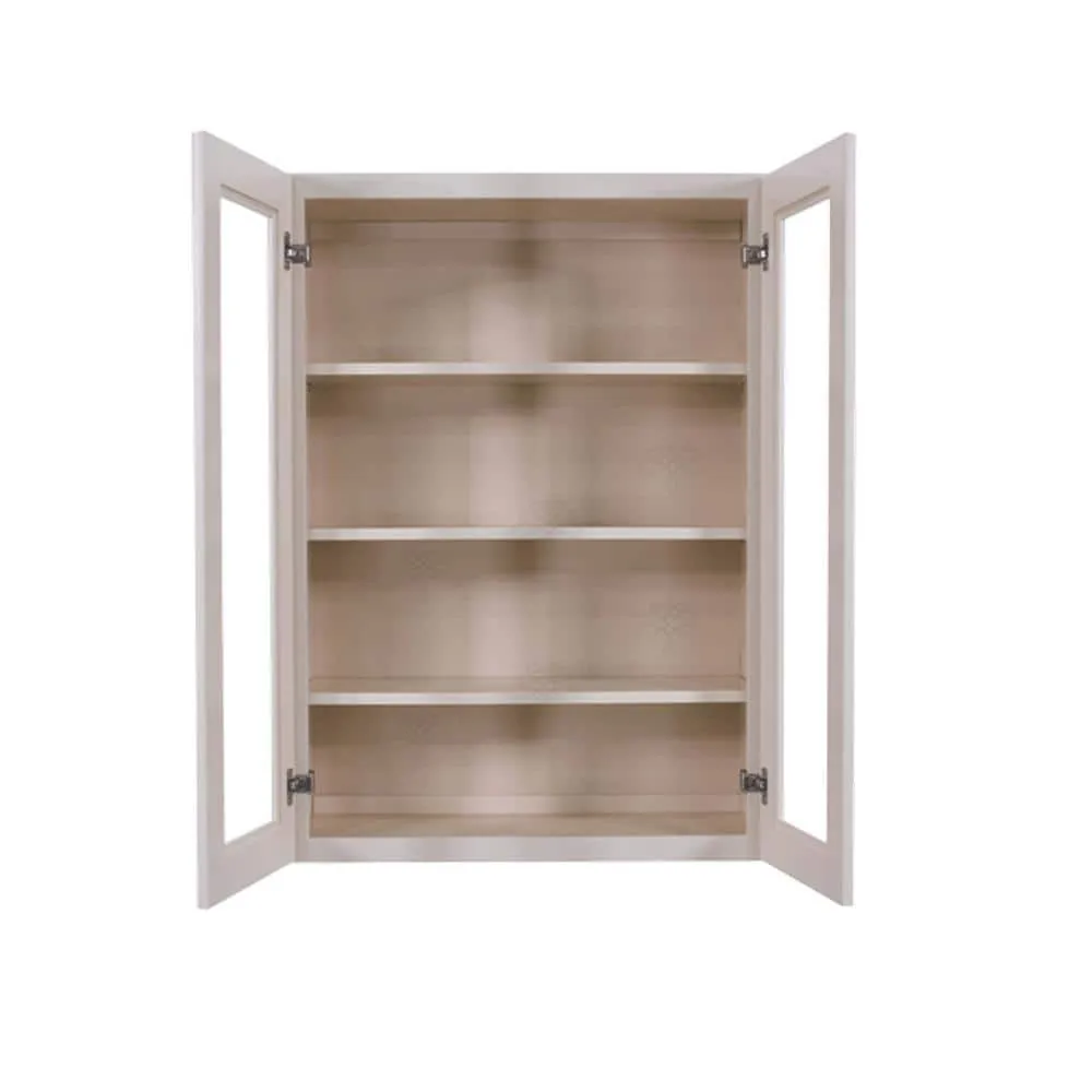 LIFEART CABINETRY Princeton Assembled 33 in. x 42 in. x 12 in. Wall Mullion Door Cabinet with 2 Doors 3 Shelves in Creamy White Glazed, photo 2 of 8