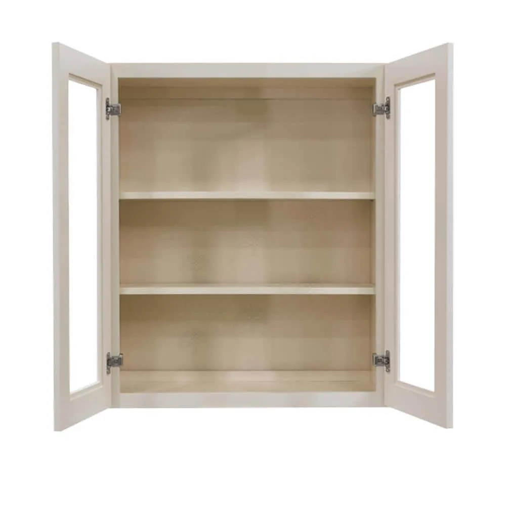 LIFEART CABINETRY Princeton Assembled 36 in. x 36 in. x 12 in. Wall Mullion Door Cabinet with 2 Doorss 2 Shelves in Creamy White Glazed, photo 3 of 9