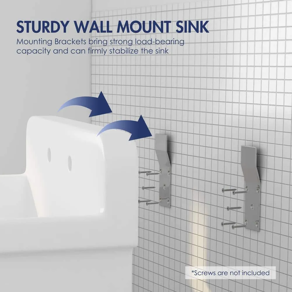 Eridanus Mason 15 Gal. Wall Mount Laundry Utility Sink - Crisp White, photo 2 of 10