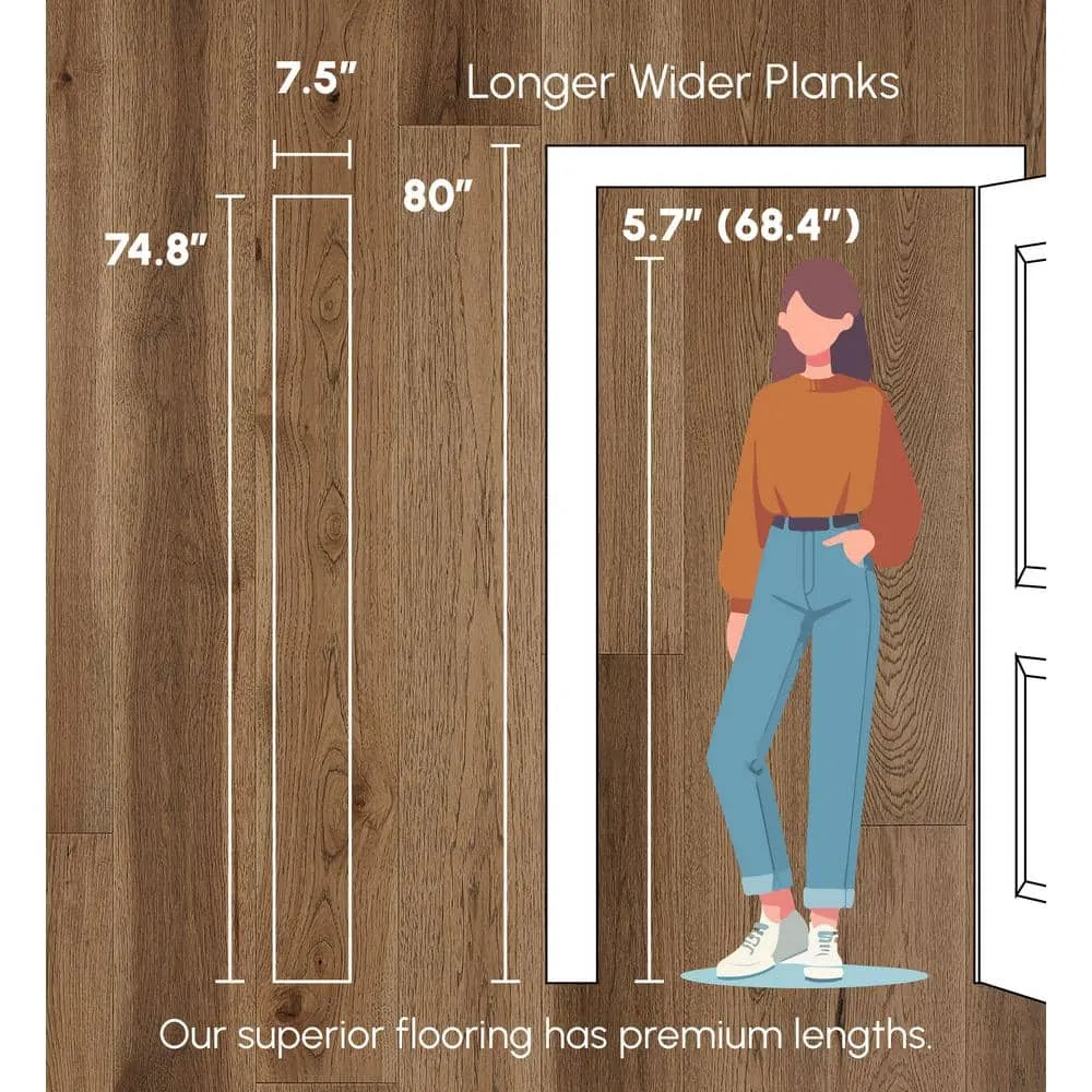 ASPEN FLOORING Crown Hickory 1/2 in. T x 7.5 in. W Water Resistant Wire Brushed Engineered Hardwood Flooring (31.09 sqft/case), photo 11 of 13