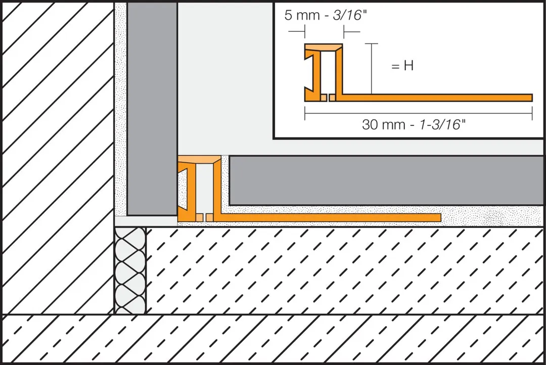 Schluter Systems DILEX-BWA 0.188-in W x 98.5-in L Stone Grey PVC Tile Edge Trim, photo 4 of 5
