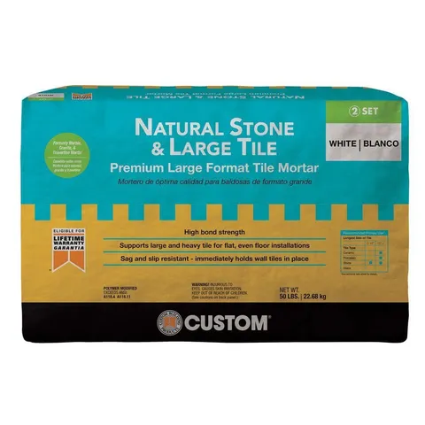 Natural Stone and Large Tile 50 lb. White Premium Thinset Mortar