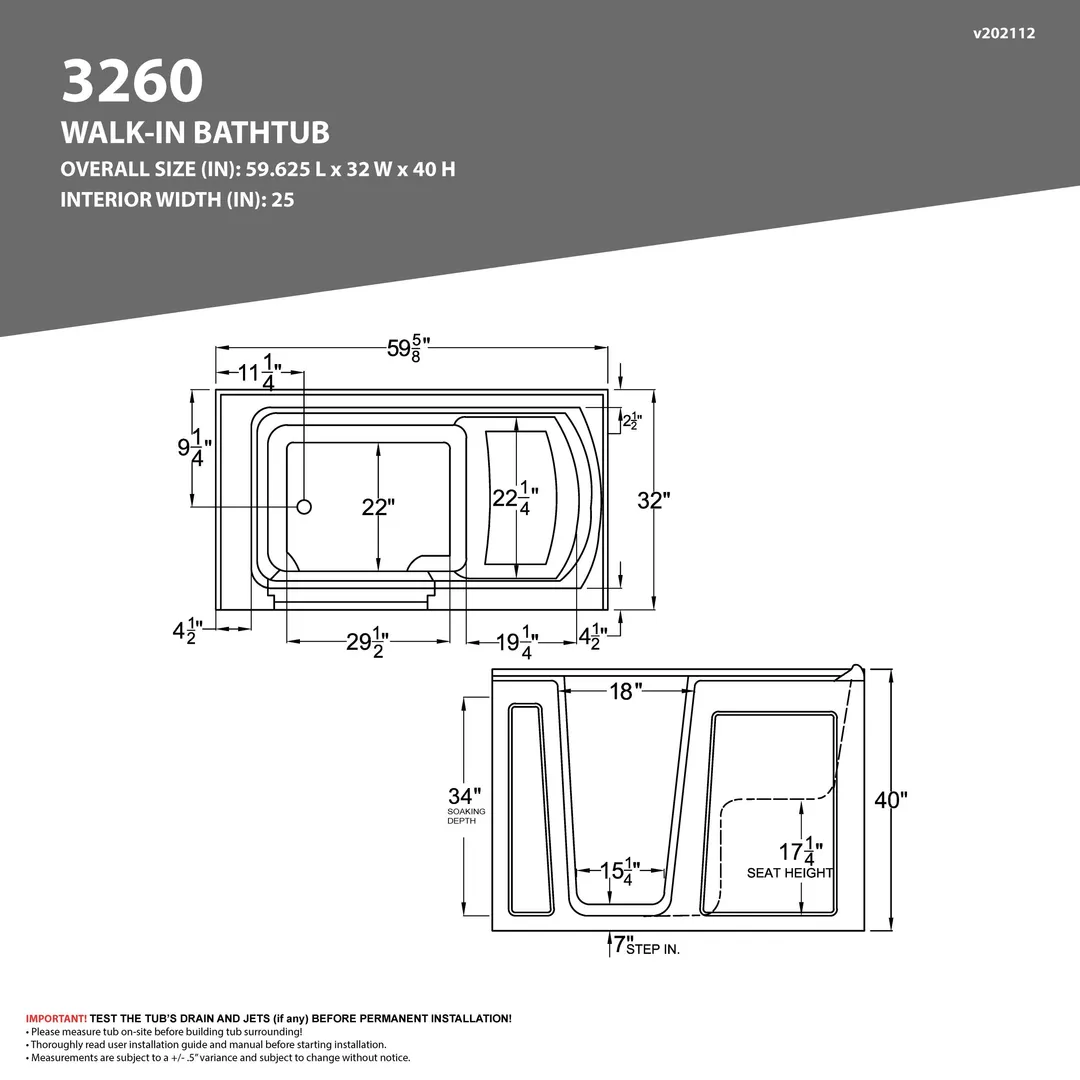 Universal Tubs Safe Premier 59.6 in. x 60 in. x 32 in. Right-Drain Walk-In Air & Whirlpool Bathtub in White, photo 12 of 17