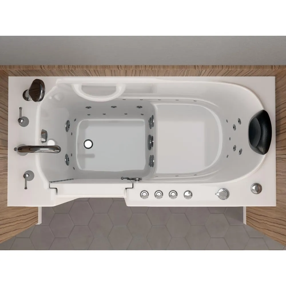Universal Tubs Safe Premier 52.75 in. x 60 in. x 26 in. Left-Drain Walk-In Air and Whirlpool Bathtub in White, photo 7 of 17