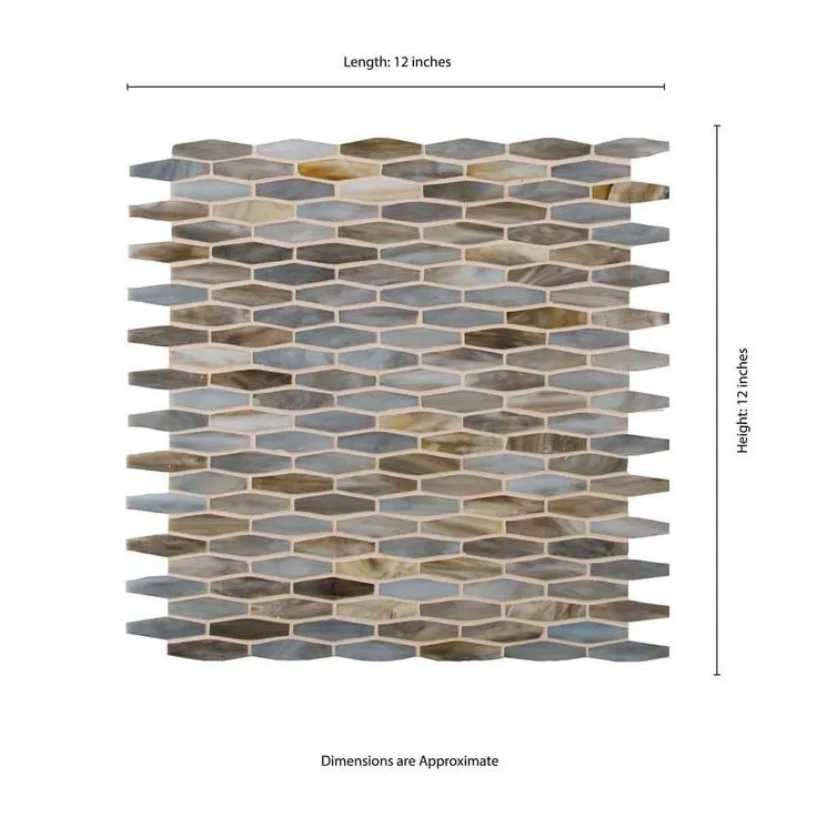 MSI Savoy Interlocking 12 in. x 12 in. x 8mm Glass Mesh-Mounted Mosaic Tile (10 sq. ft. / case), photo 7 of 8