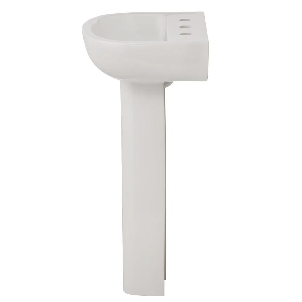 Compact 450 18 in. Pedestal Combo Bathroom Sink for 8 in. Widespread in White, photo 3 of 7