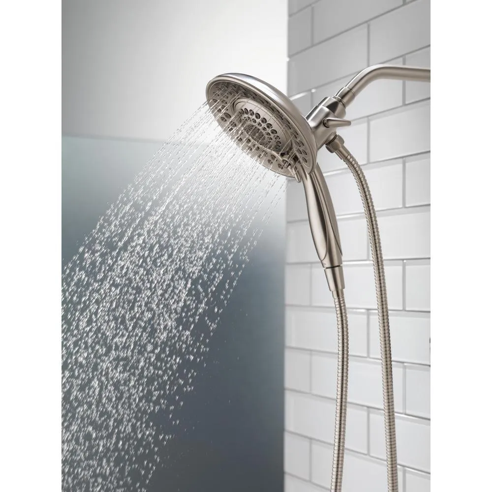 In2ition Two-in-One 5-Spray 6.8 in. Dual Wall Mount Fixed and Handheld Shower Head in Stainless, photo 5 of 10