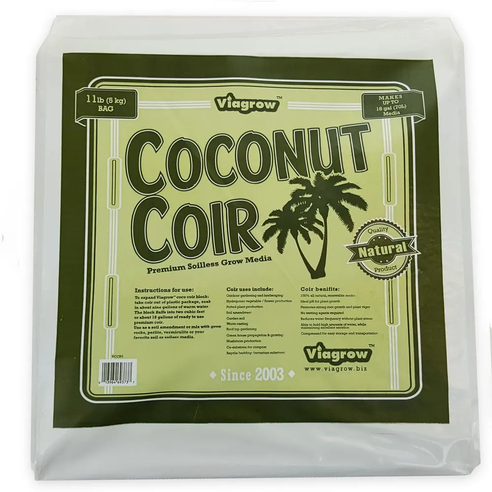 Viagrow 11 lb. Coconut Coir Block Soilless Grow Media (222 - 11 lbs. brick pallet), photo 4 of 4