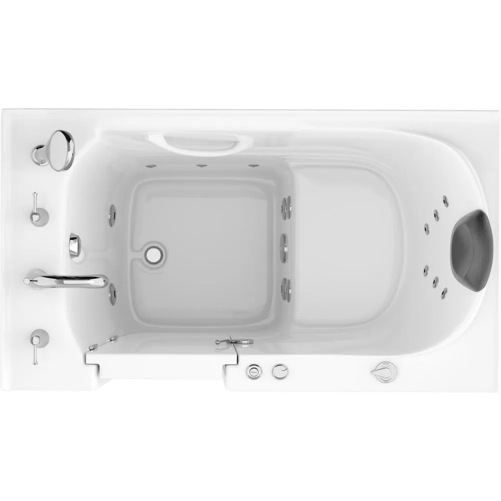 Universal Tubs Safe Premier 52.3 in. x 60 in. x 30 in. Left Drain Walk-In Whirlpool Bathtub in White, photo 2 of 17