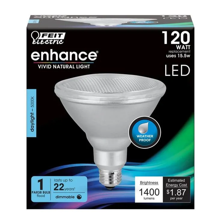 Feit Electric 90-Watt Equivalent PAR38 Dimmable CEC Title 20 LED ENERGY STAR 90+ CRI Flood Light Bulb Daylight (2-Pack), photo 6 of 9