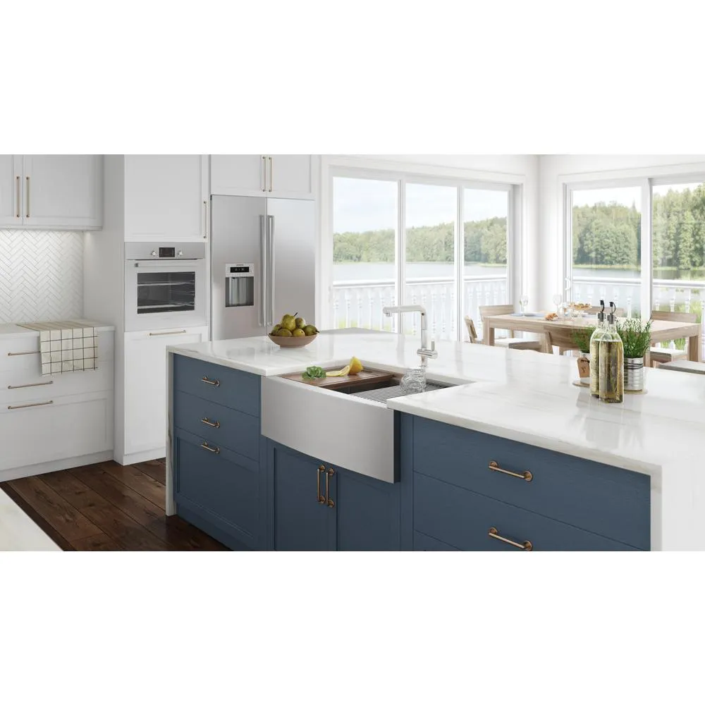 Apron-Front Stainless Steel 30 in. 16-Gauge Workstation Single Bowl Farmhouse Kitchen Sink, photo 11 of 13